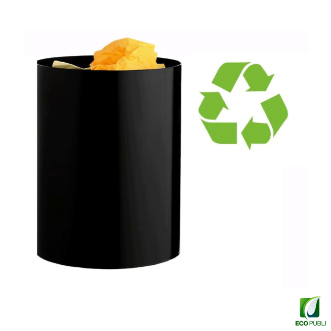 Papelera eco 18L negra ecopubli