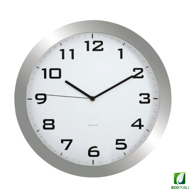 Reloj de Pared Analógico Silencio Ecopubli Gris