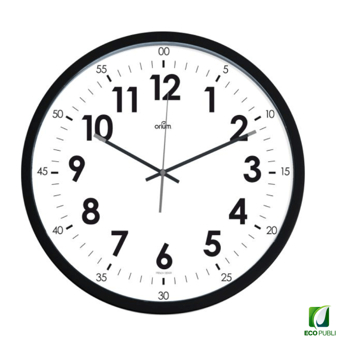 Reloj de Pared Analógico Silencio Eva Negro