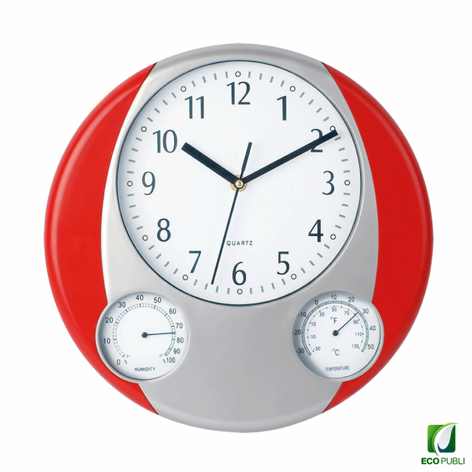 Reloj de Pared Multifunción Rojo Ecopubli