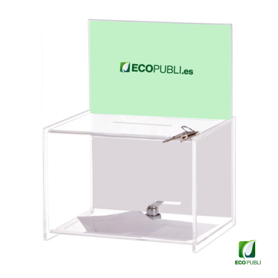 Urna Cuadrada Con Llave Personalizable Grande