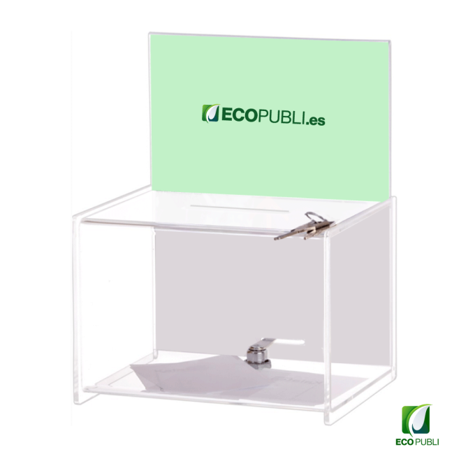 Urna Cuadrada Con Llave Personalizable Grande