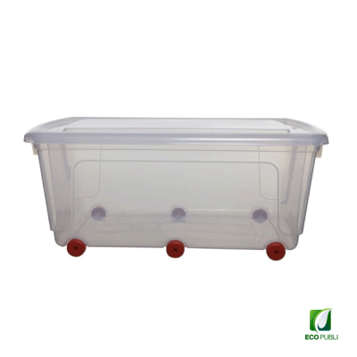 Caja Almacenaje 70 litros con 6 Ruedas y Tapa