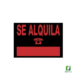 Cartel Informativo SE ALQUILA 500x230 mm