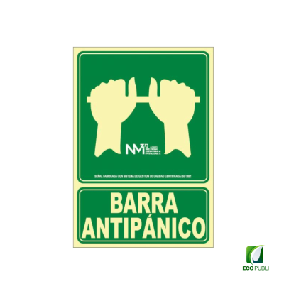 Señal de Seguridad Barra Antipánico 224X300 mm