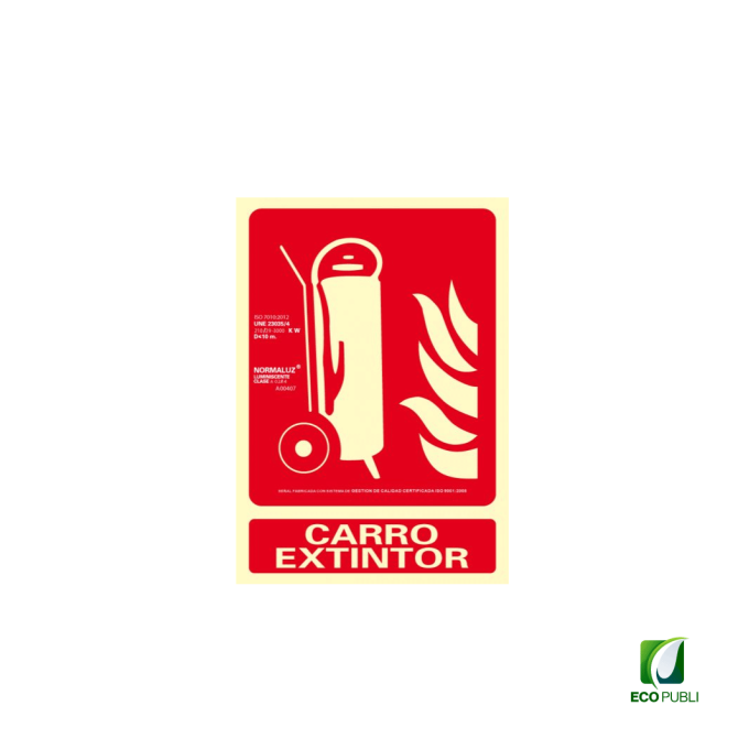 Señal de Incendio Carro Extintor 210X300 mm