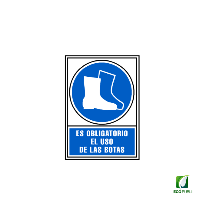 Señal de Obligación Uso de las Botas 210X297 mm