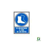 Señal de Obligación Uso de las Botas 210X297 mm
