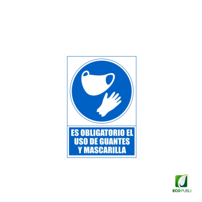 Señal de Obligación Uso Guantes y Mascarilla 210X297 mm