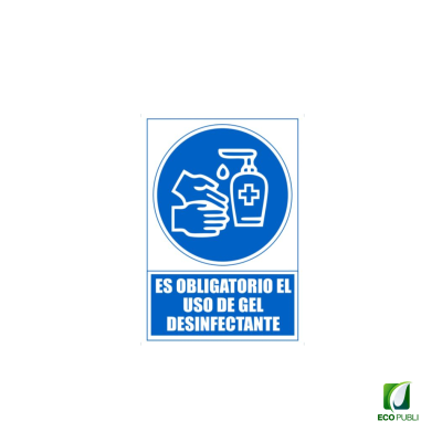 Señal de Obligación de Uso de Gel Desinfectante 210X297 mm