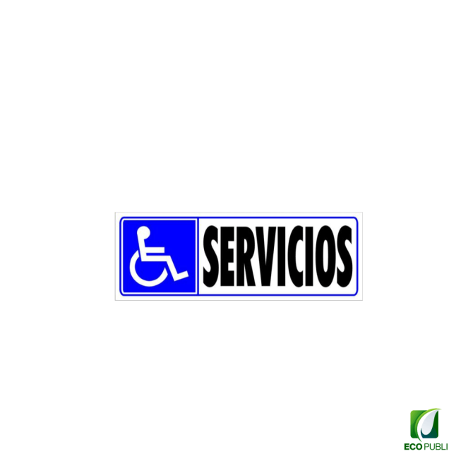 Señal Adhesiva Servicios Discapacitados 175x65 mm