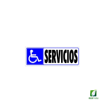 Señal Adhesiva Servicios Discapacitados 175x65 mm