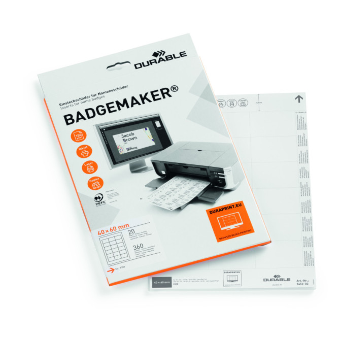 Etiquetas BADGEMAKER 40x60 mm Blancas