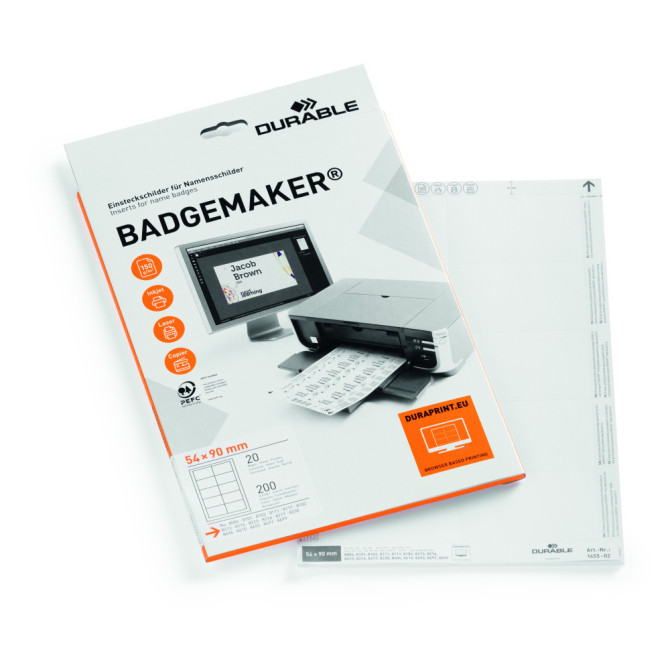 Etiquetas BADGEMAKER 54x90 mm Blancas