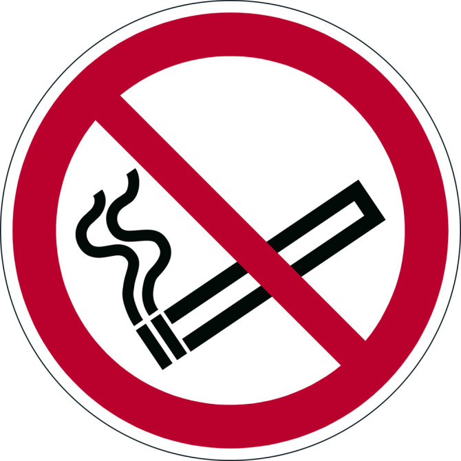 Adhesivo Prohibición PROHIBIDO FUMAR Diámetro 430mm Rojo