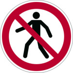 Adhesivo Prohibición PROHIBIDO PEATONES Diámetro 430mm Rojo