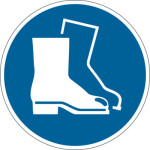 Adhesivo Obligación USE CALZADO DE seguridad Diámetro 430mm Azul