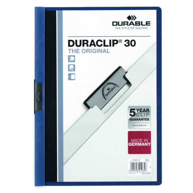 Carpeta con Pinza DURACLIP 30 A4 Azul Oscuro