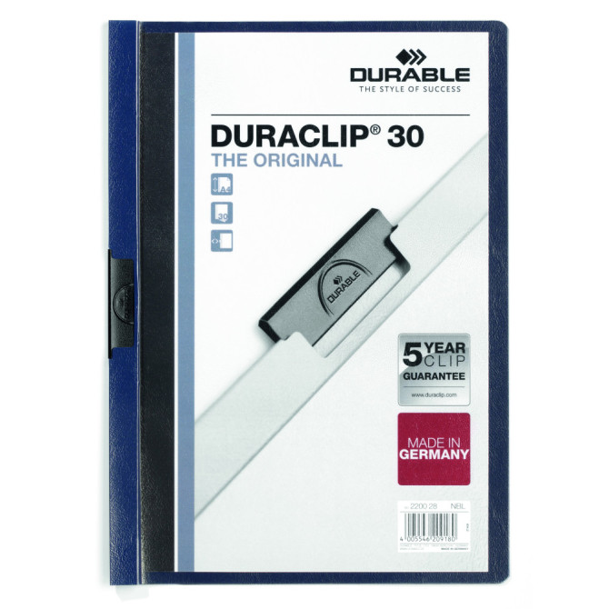 Carpeta con Pinza DURACLIP 30 A4 Azul Oscuro
