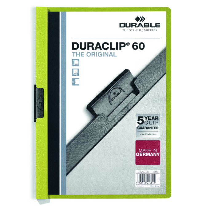 Carpeta con Pinza DURACLIP 60 A4 Verde