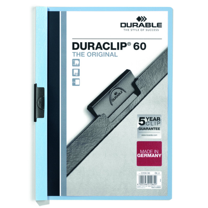 Carpeta con Pinza DURACLIP 60 A4 Azul