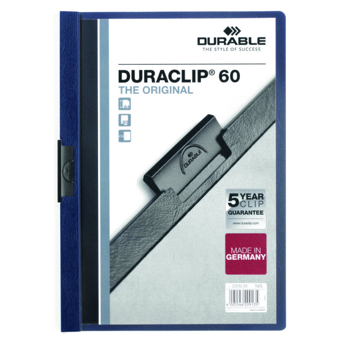 Carpeta con Pinza DURACLIP 60 A4 Azul Oscuro