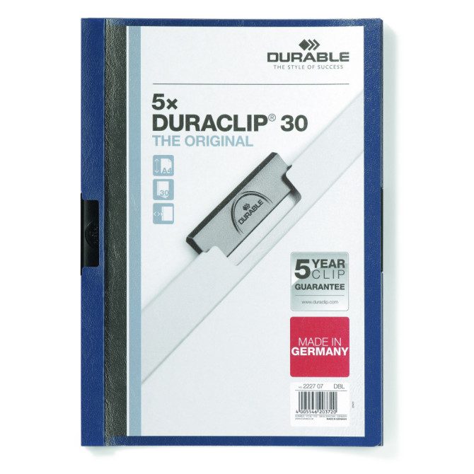 Carpeta con Pinza DURACLIP 30 A4 Azul Oscuro