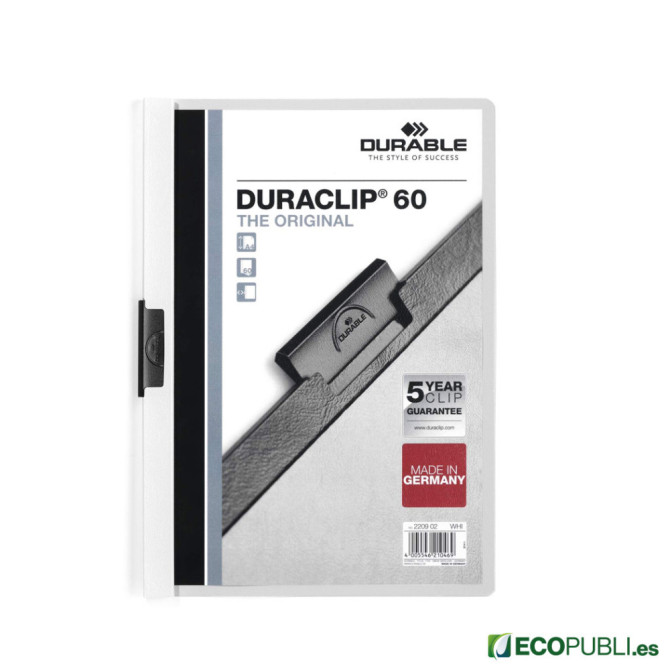 Carpeta con Pinza DURACLIP 60 A4 Blanca