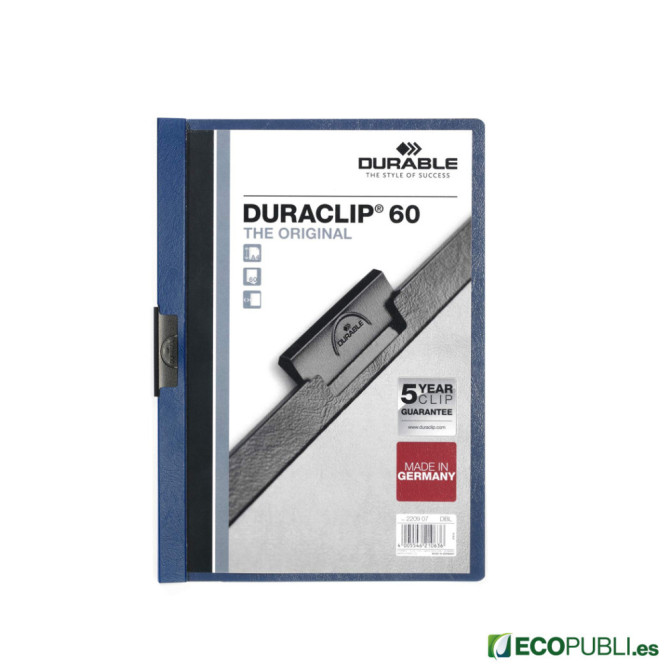 Carpeta con Pinza DURACLIP 60 A4 Azul Oscuro