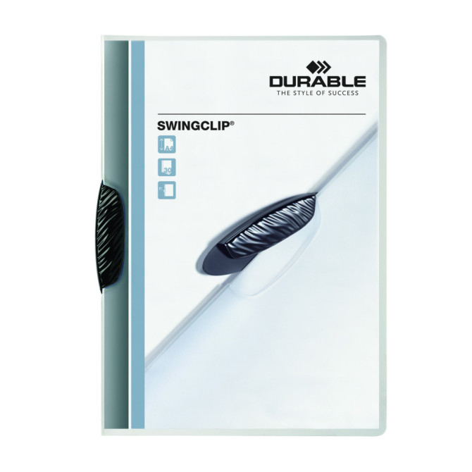 Carpeta con Pinza SWINGCLIP 30 A4 Transparente Negra