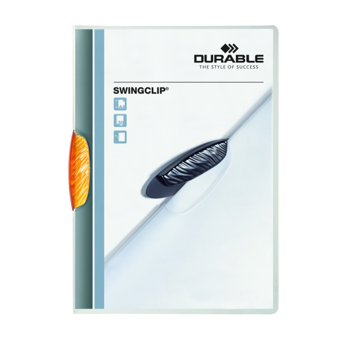 Carpeta con Pinza SWINGCLIP 30 A4 Transparente Naranja