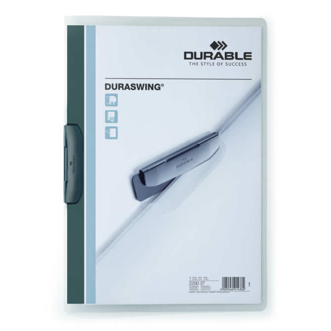 Carpeta con Pinza DURASWING 30 A4 Transparente Grafito
