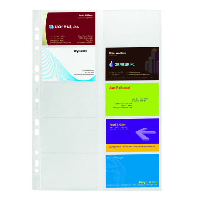 Fundas Tarjetas de Visita VISIFIX 200 A4 Transparente