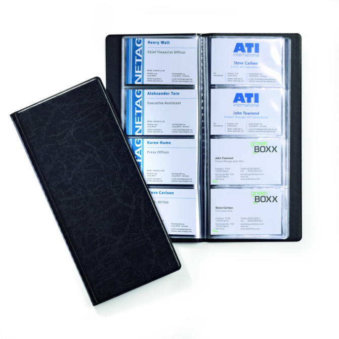 Álbum Tarjetero VISIFIX 192 Aaspecto Cuero Negro