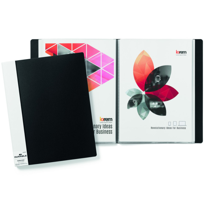 Carpeta Presentación DURALOOK A4 50 Fundas Negra