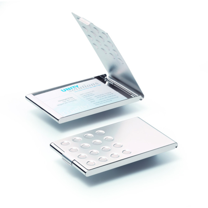 Tarjetero BUSINESS CARD BOX CHROME Metálico Plateado