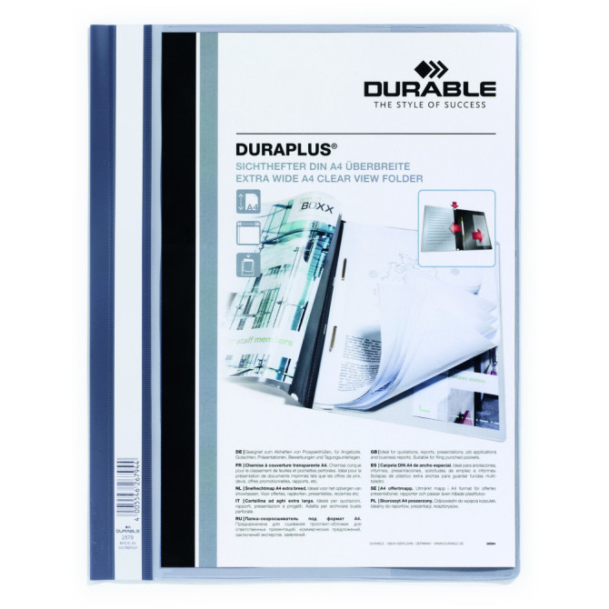 Carpeta Fastener DURAPLUS A4 PLUS Gris