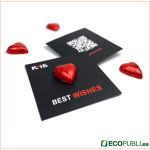 Tarjeta con Chocolatina Corazón Oro Rojo