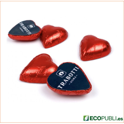 Chocolatina Personalizada Corazón Big Papel Oro Rojo