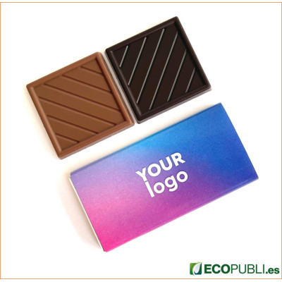 Chocolatina MIx Personalizada Chocolate Leche y Negro Ecopubli