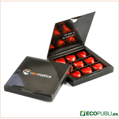 Caja Regalo Personalizada Corazones de Chocolate