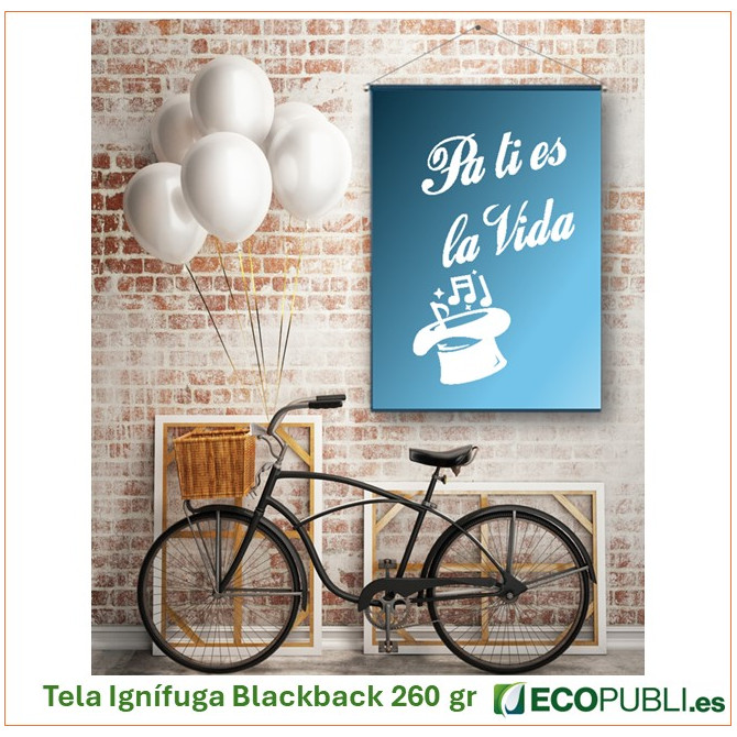 Kakemono Tela Ignífuga Blackback 260 gr
