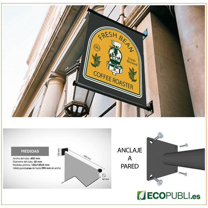 Soporte Banderola de Pared Ecopubli
