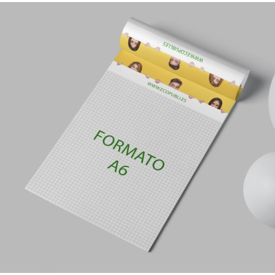 Bloc Encolado A6 Impreso a Dos Caras