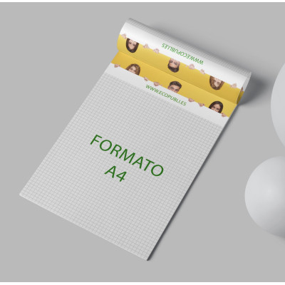 Bloc Encolado A4 Impreso a Dos Caras