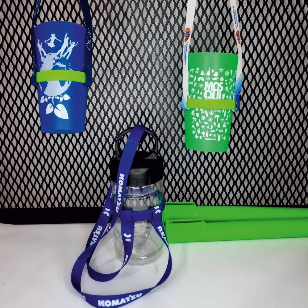 Lanyard con portavasos — lanyard personalizado ecopubli · ref. 6.68 · 15 · 20 · 25 mm
