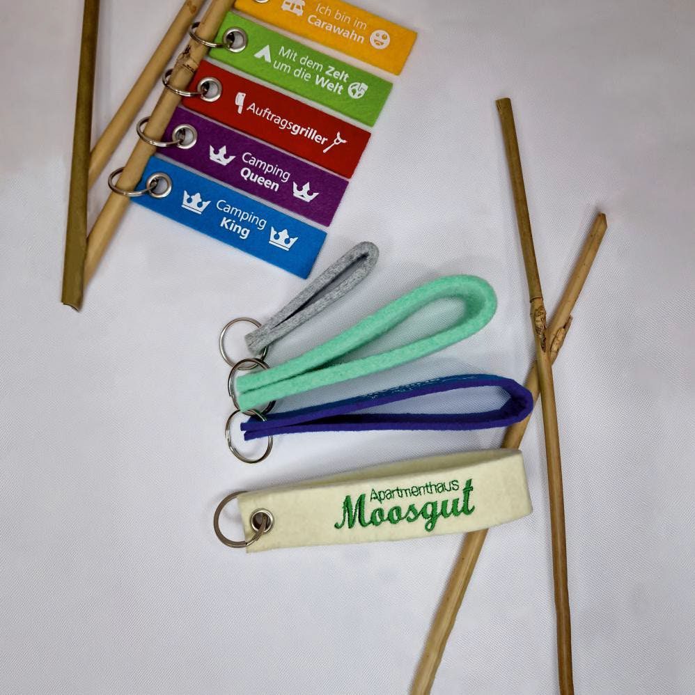 Llavero de fieltro — lanyard personalizado ecopubli · ref. 5.393 · 25 mm