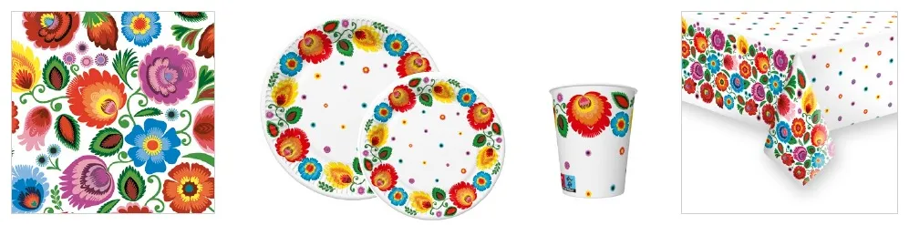 Conjunto Łowicz Colourful Cutout