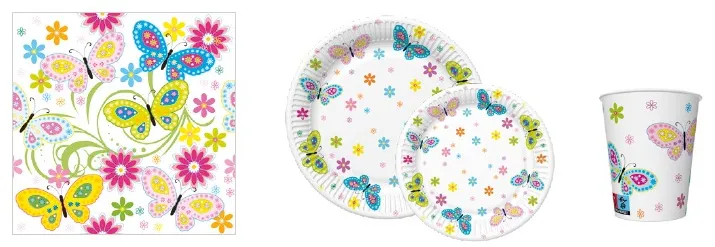 Conjunto Graphic Colour Butterflies with Flowers