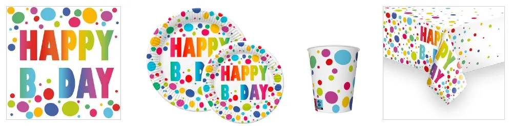 Conjunto Happy B’Day Dots
